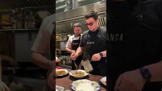 Chef action at Bianca Italian Restaurant👨‍🍳🇮🇹  #bianca #italian #italianfood #pizza #cheese #pasta