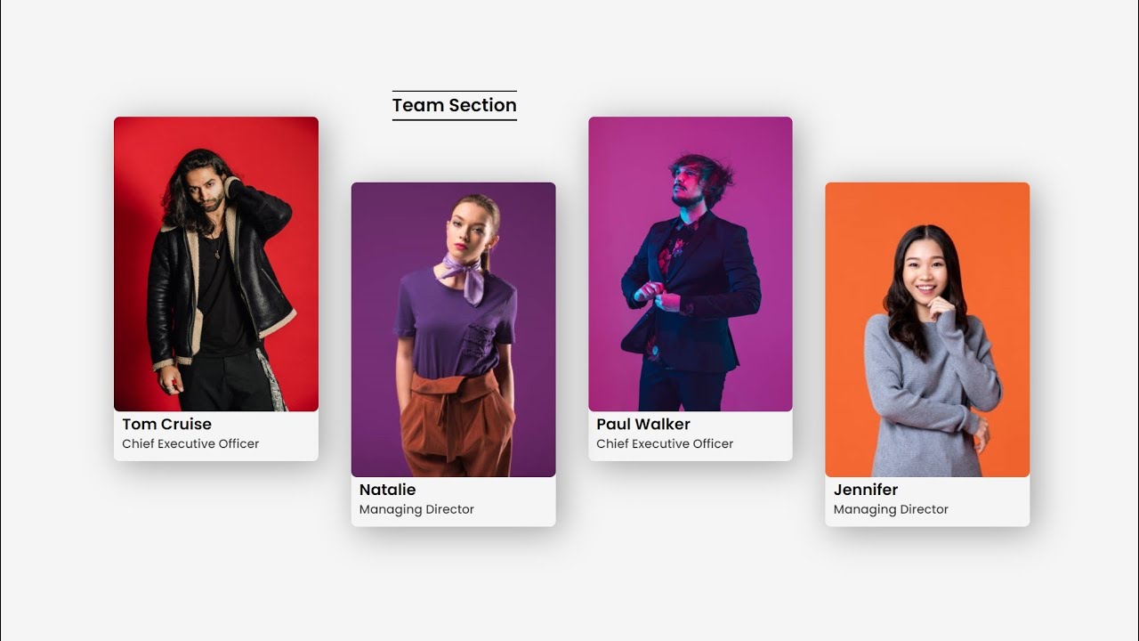How To Create Our Team Section Using HTML And CSS | Team Section Html ...