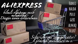 ALİEXPRESS  ÜNVAN DOLDURMA. ÇATDIRILMA VƏ GÖMRÜK ilə bağlı suallara cavab. Aliexpress New App