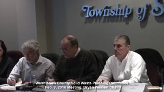 Statement by Washtenaw Solid Waste Planning Cte Chairman