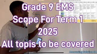 Grade 9 EMS (Economics Management Science) Term 1 Scope 2025