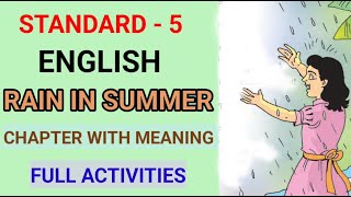 RAIN IN SUMMER | STD 5 ENGLISH UNIT 2 | THE WINGS OF DREAMS | Class 5 New English Text | Edu Mate