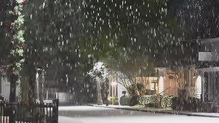 Mount Pleasant's Old Village sees snowfall overnight