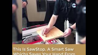 SawStop Professional Cabinet Saw | Saw Stop - This guy puts a finger into an active table saw blade