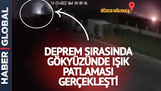 Düzce'de Ürperten Görüntü! Deprem Sırasında Gökyüzü Böyle Parladı