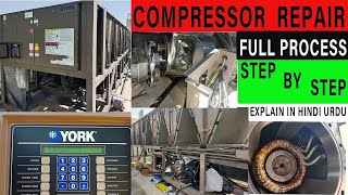 Compressor repair of york chiller YVAA full process step by step #york #compressor #repair #chiller