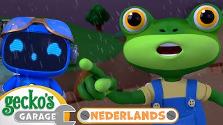 Een regenachtig noodgeval 🌧️☂️| Gecko's Garage Nederlands | Vrachtwagen Cartoons Voor Kinderen