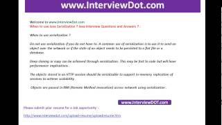 When to use Java serialization Java interview questions and answers