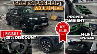 CRETA FACELIFT 2024 MODIFIED ✅ N-LINE SPOILER ✅ PROPER AMBIENT LIGHT 🔥 28% DISCOUNT