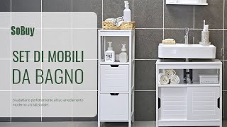 SoBuy Mobile alto丨Mobile sottolavello丨Mobile lavanderia丨Mobile pensile丨Mobili da bagno丨FRG126-W