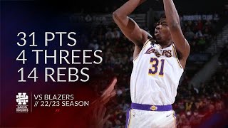 Thomas Bryant 31 pts 4 threes 14 rebs vs Blazers 22/23 seasons