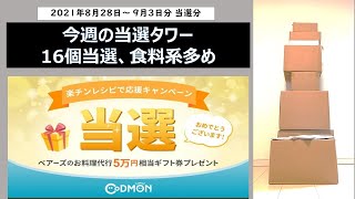 Twitter懸賞で5万円分の料理代行サービス当選。今週の当選タワー（2021年8月28日～9月3日分）