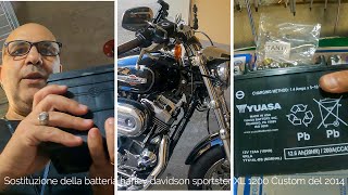 Sostituzione batteria Harley Davidson sportster XL1200 custom del 2014