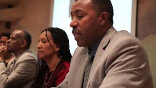 Eritrean Journalist Aaron Berhane speaking at the Human Rights council, Geneva in June 2016