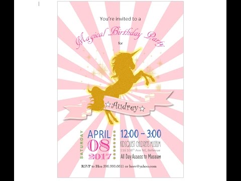 How to make custom unicorn invitation with MS Word and a broswer How to make custom unicorn invitation with MS Word and a broswer
