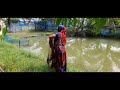 woman big net fishing...গ্রামের পুকুরে জাল দিয়ে মাছ ধরার ভিডিও।