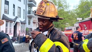 FDNY Brooklyn 5th Alarm Box 0835 Heavy Fire Throughout a Supermarket Extension Multiple  Buildings