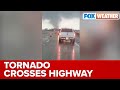 Tornado crosses highway in New Iberia, Louisiana