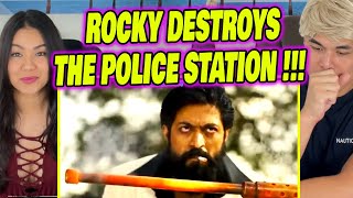 Rocky ENTERS and DESTROYS Police Station in KGF Chapter 2 + Rocky's  Full Name Reveal | REACTION