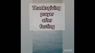 Thanksgiving prayer after fasting