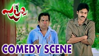 Pawan Kalyan Beats Brahmanandam Telugu Comedy Scene || Jalsa Movie