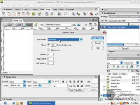Configure Database in Dreamweaver, (Get data and Display from Database) Configure Database in Dreamweaver, (Get data and Display from Database)