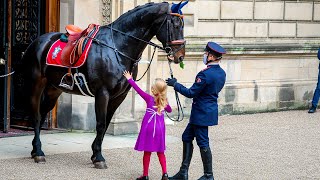 Princess Charlotte Helps Terrified Kings Guard Horse Calm Down