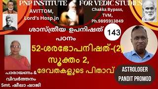 ശാസ്ത്രീയ ഉപനിഷത്പഠനം-CLASS-143, 52- ശരഭോപനിഷത്-(2)- സൂക്തം 2, ദേവതകളുടെ പിതാവ്