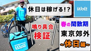 休日は稼げる!?【Wolt (ウォルト)】春の鳴り具合検証 郊外 ~休日編~