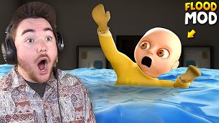 FLOODING THE BABY’S HOUSE IN WATER!!! | The Baby In Yellow Gameplay (Mods)