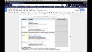 Cougar Code Behavior Think Sheet