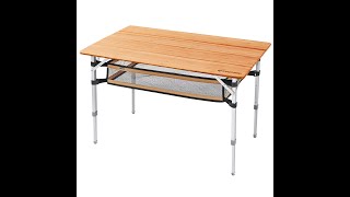 שולחן מתקפל קומפקטי גדול - KingCamp 4 Folding Bamboo Table L Plus