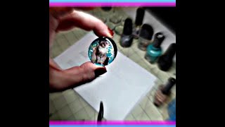 👩‍DIY💎 Glass 💎Cabochons with stickers  💅🏻nail polish Tutorial