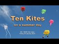 Ten kites on a summer day in New Zealand