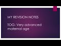 Very advanced maternal age-TOG article, MRCOG part 2 exam/RCOG-Audio version