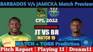 CPL 19th Match Barbados Vs Jamaica Match Prediction|BR Vs JT Playing 11| Queen's park Pitch Report