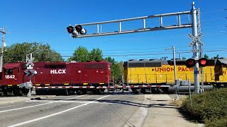 Butterfield Way Railroad Crossing, UP 1372 LRR93 Lodi Local, Rosemont CA