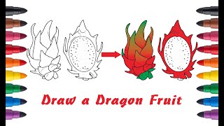 Draw a Dragon Fruit | How to Draw a Dragon Fruit - Easy Drawing Tutorial