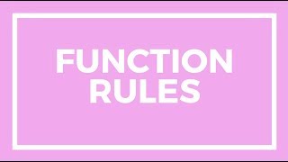 Chapter 8, Lesson 2 - Function Rules