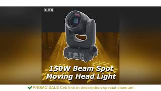 YUER Mini LED Moving Head 150W Beam Spot 18 Rotating Prisms Dmx Stage Effect Light Disco Dj Bar Wedd