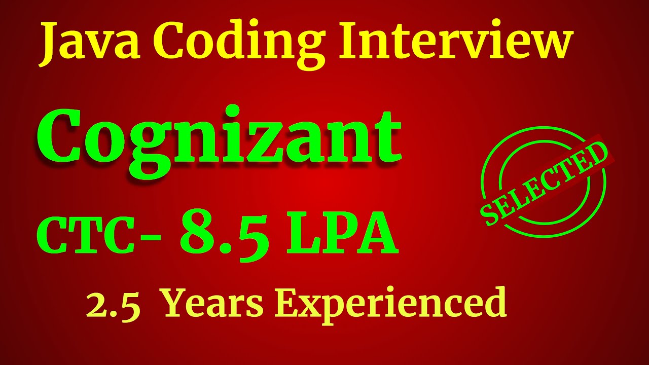 Cognizant Java Coding Interview Question Answers Youtube
