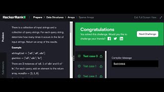 I smashed HackerRank's "Sparse Arrays" Coding Challenge | Coding Challenge Platforms With Solutions