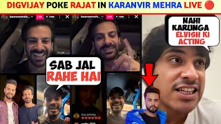 😱 DIGVIJAY RATHEE POKE RAJAT DALAL IN KARANVEER MEHRA FIRST INSTAGRAM LIVE