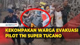 Momen Gotong Royong Warga Evakuasi Pilot TNI AU Super Tucano yang  Jatuh di Pasuruan