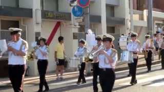 三次SCスポーツ少年団・三次消防音楽隊・きんさいエイド～2014三次きんさい祭りパレード巴橋東