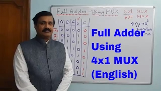 Full adder using 4x1 Multiplexer(MUX) (2)- Digital Electronics (English)