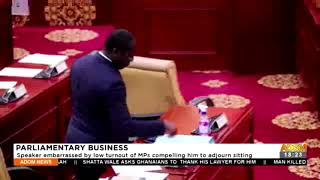 Speaker embarrassed by low turnout of MPs compelling him to adjourn sitting - Adom TV (10-11-21)