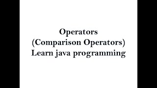 Comparison Operators in Java using Eclipse IDE
