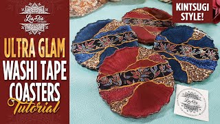 How to Make STUNNING Washi Tape Kintsugi Resin Coasters! EASY Beginner Tutorial by LiaDia Designs