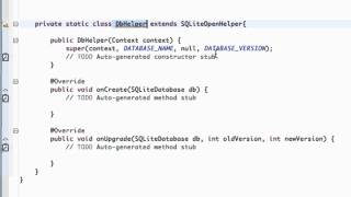 Android Application Development Tutorial 113 SQLite class implementing SQLiteOpenHelper YouTube